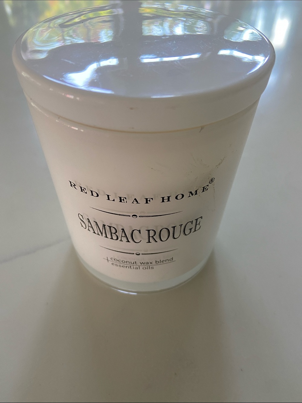 Sambac Rouge White Scented Candle - Coconut Wax Blend